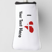I (Funky Heart Shaped Danish Flag) Jouw tekst Golfheadcover (Draai 90)