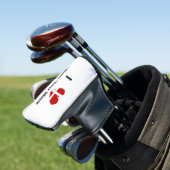 I (Funky Heart Shaped Danish Flag) Jouw tekst Golfheadcover (Insitu)
