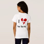 I (Funky Heart Shaped Danish Flag) Jouw tekst T-shirt (Achterkant volledig)