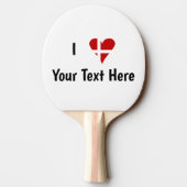 I (Funky Heart Shaped Danish Flag) Jouw tekst Tafeltennisbatje (Achterkant)