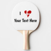 I (Funky Heart Shaped Danish Flag) Jouw tekst Tafeltennisbatje (Voorkant)