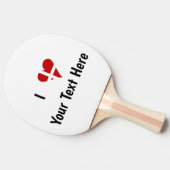 I (Funky Heart Shaped Danish Flag) Jouw tekst Tafeltennisbatje (Zijkant)