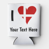 I (Funky Heart Shaped Danish Flag) Your Text Blikjeskoeler (Voorkant)