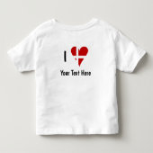 I (Funky Heart Shaped Danish Flag) Your Text Kinder Shirts (Achterkant)