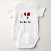 I (Funky Heart Shaped Danish Flag) Your Text Romper (Achterkant)