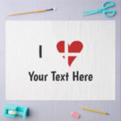 I (Funky Heart Shaped Danish Flag) Your Text Tissuepapier (Craft)