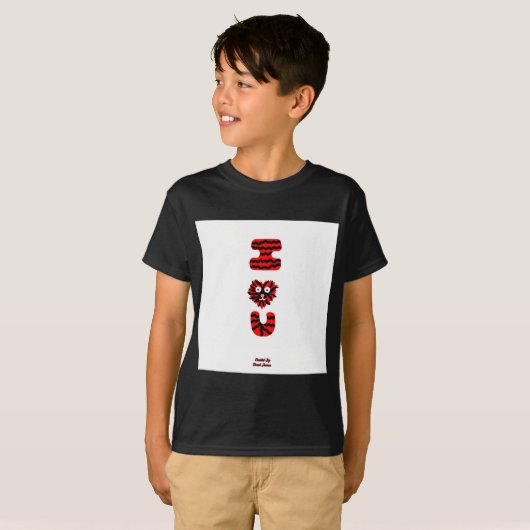 I Fuzzy U Boys Zwart Basic T-Shirt (Voorkant volledig)