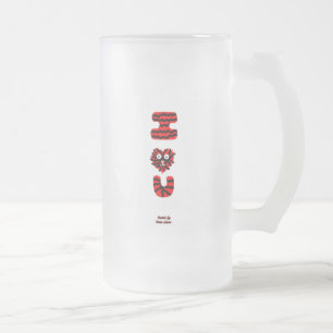 I Fuzzy U grote Frosted Glass Mok