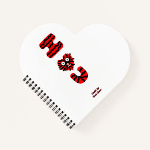 I Fuzzy U Heart Shaped Spiral Notitieboek