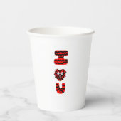 I Fuzzy U Paper Cups Papieren Bekers (Achterkant)
