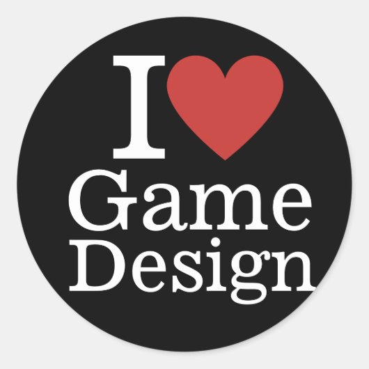 I ❤️ Game Design voor Studenten / Faculteit CUSTOM Ronde Sticker (Voorkant)