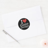 I ❤️ Game Design voor Studenten / Faculteit CUSTOM Ronde Sticker (Envelop)