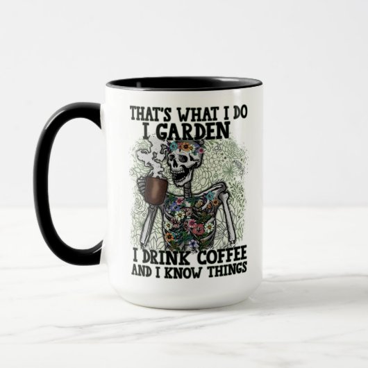 I Garden Drink Coffee, weet Dingen Funny Skeleton Mok (Links)