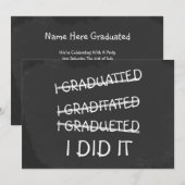 I Gecorrigeerd Funny Misspelling Humor Chalkboard Kaart (Voorkant / Achterkant)