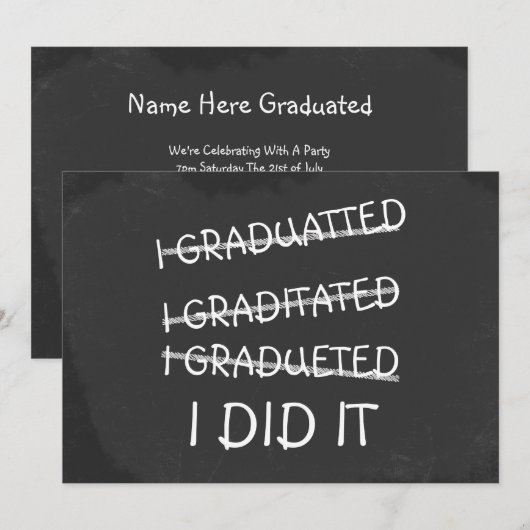 I Gecorrigeerd Funny Misspelling Humor Chalkboard Kaart (Voorkant / Achterkant)