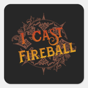 I Gegoten Fireball Vierkante Sticker