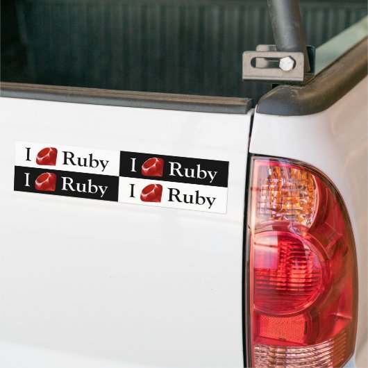 I Gem Ruby (4-up) Bumpersticker (Op Truck)