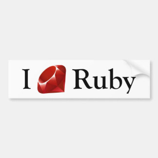 I Gem Ruby (wit) Bumpersticker