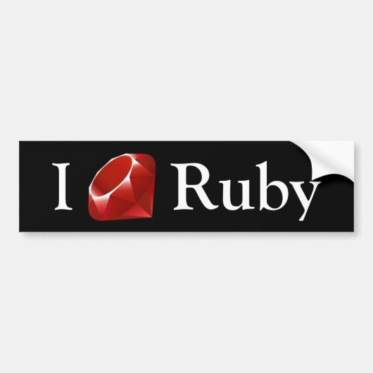 I Gem Ruby (zwart) Bumpersticker (Voorkant)