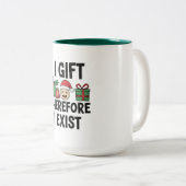 I Gift Therefore I Exist Christmas Tweekleurige Koffiemok (Voorkant rechts)