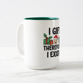 I Gift Therefore I Exist Christmas Tweekleurige Koffiemok (Voorkant links)