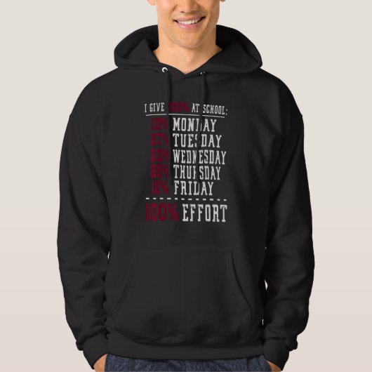 I Give 100 At School Always Work Math Subject Teac Hoodie (Voorkant)