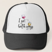 I go Both Ways Red White Wine Lover Trucker Pet (Voorkant)