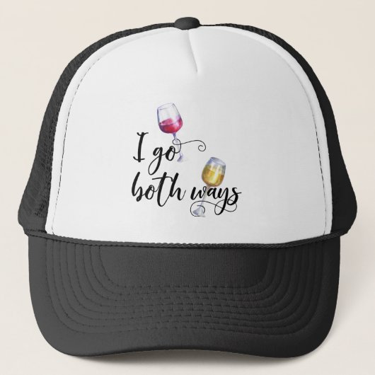 I go Both Ways Red White Wine Lover Trucker Pet (Voorkant)