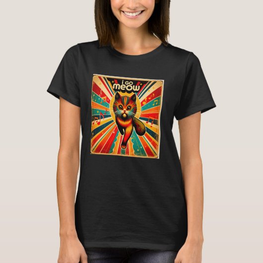 I Go Meow - Grappige kat zingt meme ontwerp T-shirt (Voorkant)