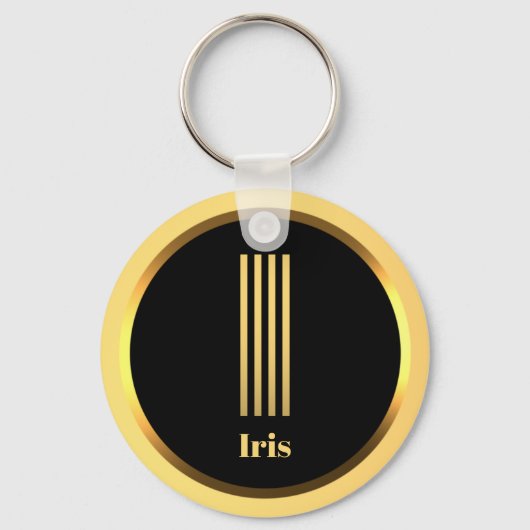 I Gold Monogrammed Letter Personal Sleutelhanger (Voorkant)