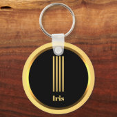 I Gold Monogrammed Letter Personal Sleutelhanger (Voorkant)