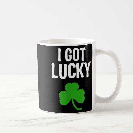 I Got Lucky Dad St Patricks Day Pregnancy Announce Koffiemok (Rechts)