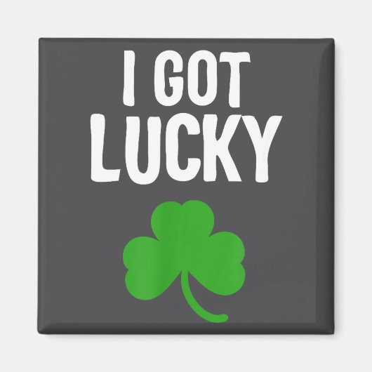 I Got Lucky Dad St Patricks Day Pregnancy Announce Magneet (Voorkant)