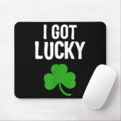 I Got Lucky Dad St Patricks Day Pregnancy Announce Muismat (Met muis)