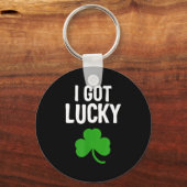 I Got Lucky Dad St Patricks Day Pregnancy Announce Sleutelhanger (Voorkant)