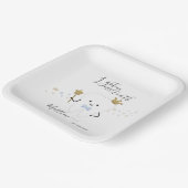 I got my first tooth Baby Boy Teething Date Squar Papieren Bordje (Gebogen)