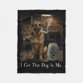 I Got That Dog In Me Funny German Shepherd Smoking Fleece Deken (Voorkant)