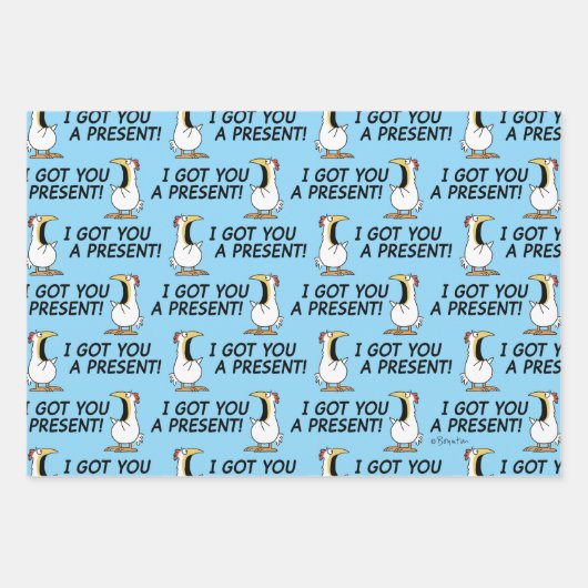 I GOT YOU A PRESENT! shouty chicken Inpakpapier Vel (Voorkant 3)