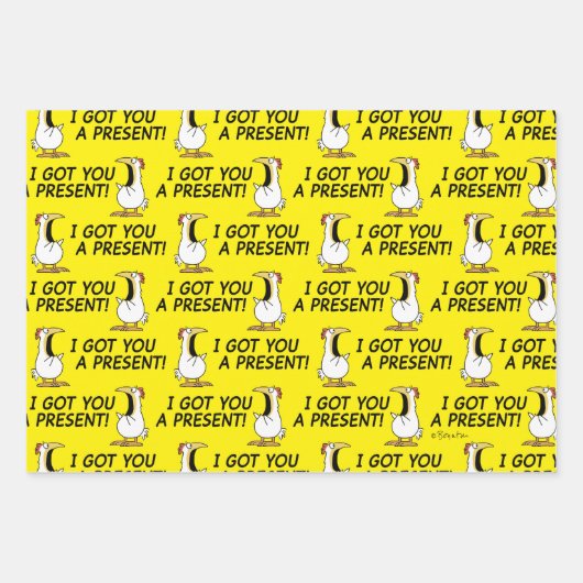 I GOT YOU A PRESENT! shouty chicken Inpakpapier Vel (Voorkant 2)