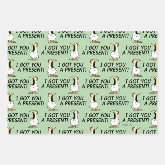 I GOT YOU A PRESENT! shouty chicken Inpakpapier Vel (Voorkant)