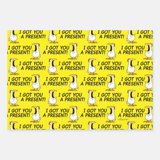 I GOT YOU A PRESENT! shouty chicken Inpakpapier Vel (Voorkant 2)