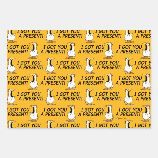 I GOT YOU A PRESENT! shouty chicken Inpakpapier Vel (Voorkant 3)