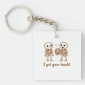 I Got Your Back Cute Skeleton Halloween Quote Sleutelhanger (voorkant)