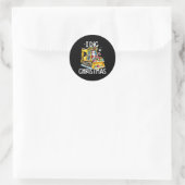 I-Graaf Kerstmis Santa Riding Graafmachine Constru Ronde Sticker (Tas)