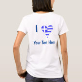 I (Greek Flag Heart) Jouw tekst Vrouwen T-shirt (Achterkant)