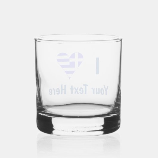 I (Griekse vlag Funky Heart) Jouw tekst Whisky Glas (Achterkant)