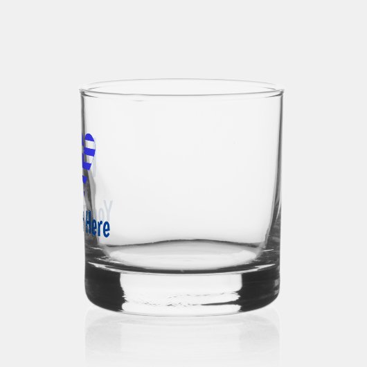 I (Griekse vlag Funky Heart) Jouw tekst Whisky Glas (Links)