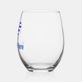 I (Griekse vlag Funky Heart) Jouw tekst Wijnglas Zonder Voet (Links)