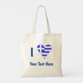I (Griekse vlag hart) Blauwe Personalisatie Tote Bag (Achterkant)