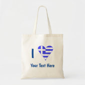 I (Griekse vlag hart) Blauwe Personalisatie Tote Bag (Voorkant)